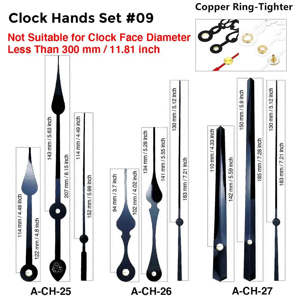 MCDFL Clock Mechanism Silent Quartz Movement Machine Wall Hands Pointer Set Clockwork Table Long Shaft DIY Watches Repair Parts