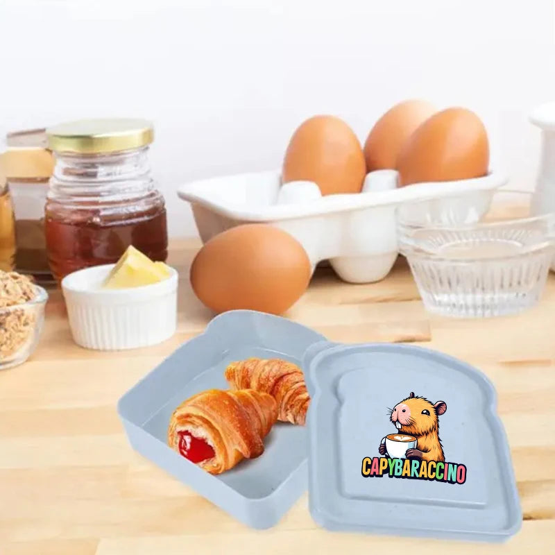Capybara Sandwich Food Storage Case Container Salad Fruits Snack Storage Box with Lid Reusable Microwave Lunch Box Bread Case