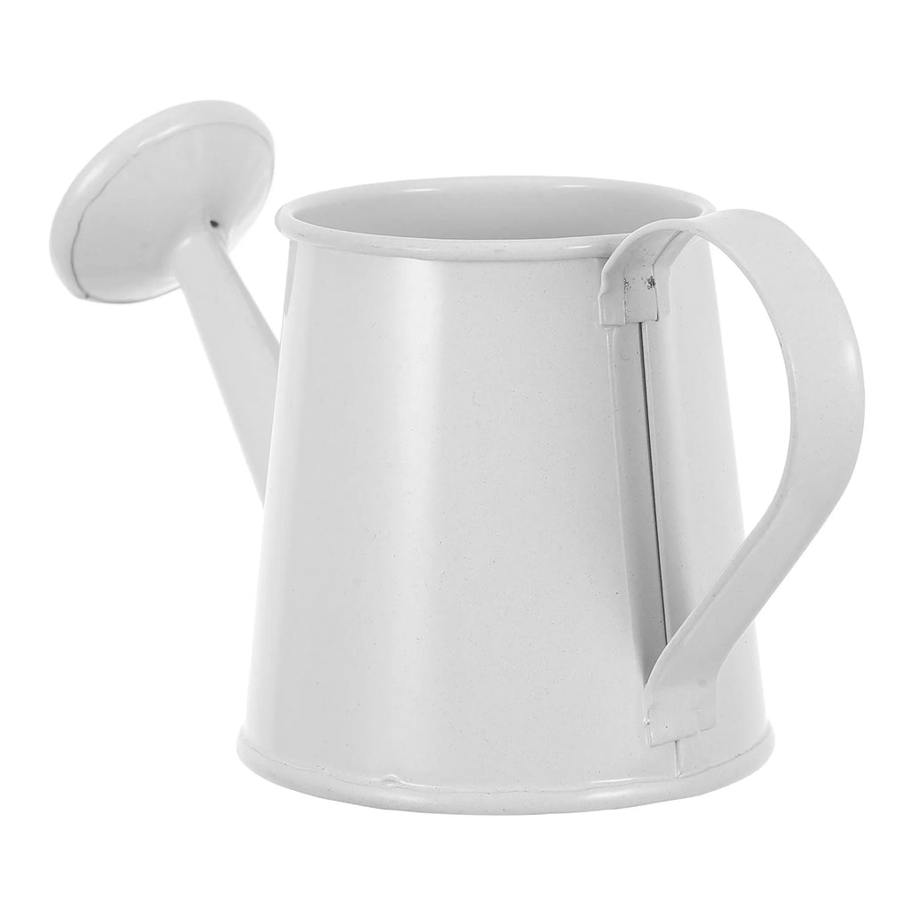 Mini Decorative Watering Can 5x6x6 White Iron for Plants Succulents Gardening Accessories Miniature Pot Portable Small Space