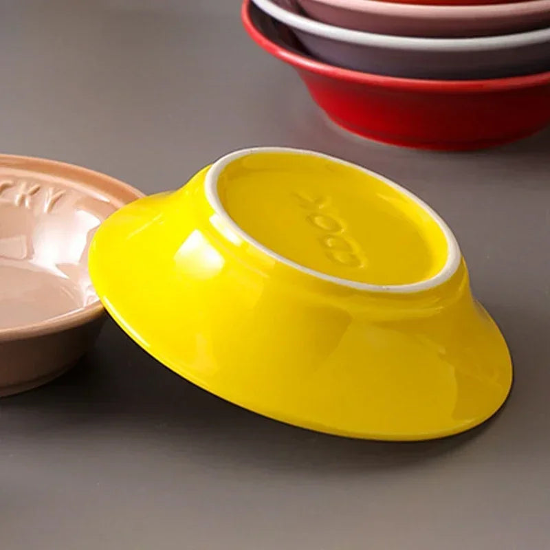 Ceramic Soy Sauce Dish Small Round Condiment Bowls for Sushi Appetizers Dipping Mini Appetizer Plates for Home Dining