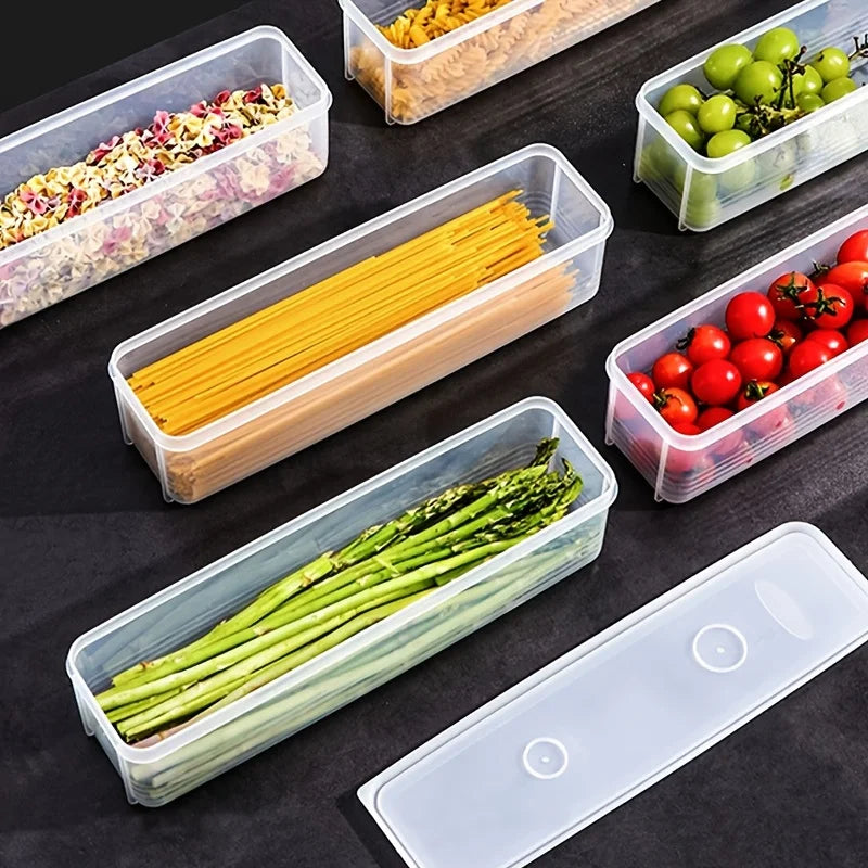 Airtight pasta container with lid, spaghetti storage box, kitchen food storage box for removing rectangular cereal jars