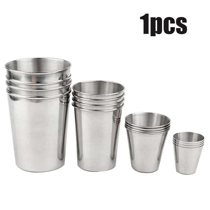 1pc 30/180/320ml Stainless Steel Cup Outdoor Travel Camping Hiking Metal Beer Wine Glass Cups Coffee Tumbler Drinkware