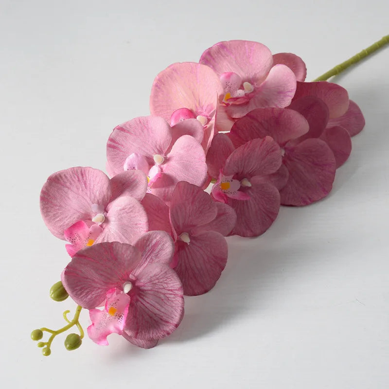 2pc 36cm Phalaenopsis Silk Cloth Artificial Flower Glue Feel 9 Orchid Flower Arrangement Bonsai Material Home Desktop Decoration