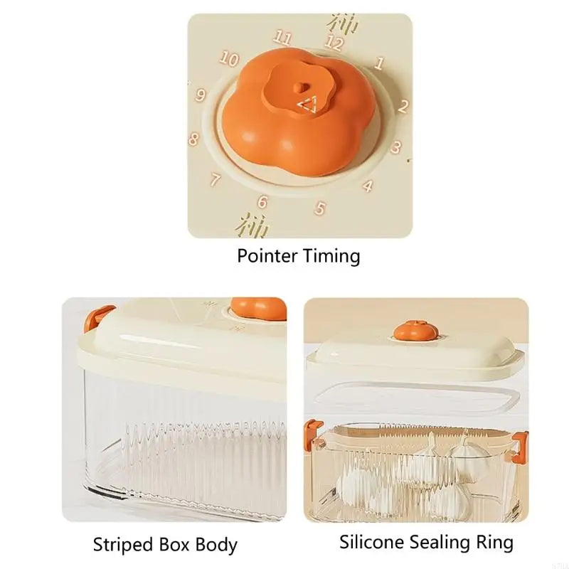 Space Saving Stackable Kitchen Storage Container Airtights Seal Clear Jars for Spice Grains Storage 87HA