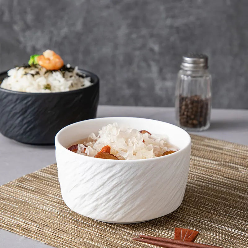 Ceramic Rice Bowls Household 6 Inch Stone Pattern Underglaze Colour Solid Dining Tableware Japanese New Round Breakfast Bowl