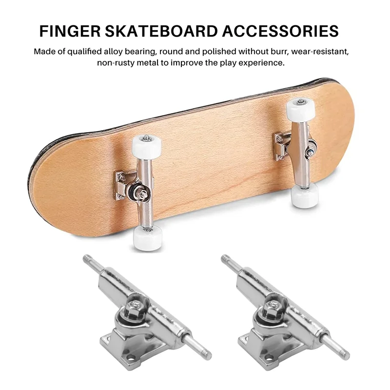 WOWFU-10 Pcs 29Mm Fingerboard Trucks Finger Skateboard Deck With Nuts With Spanner Screwdriver For Finger Skateboards