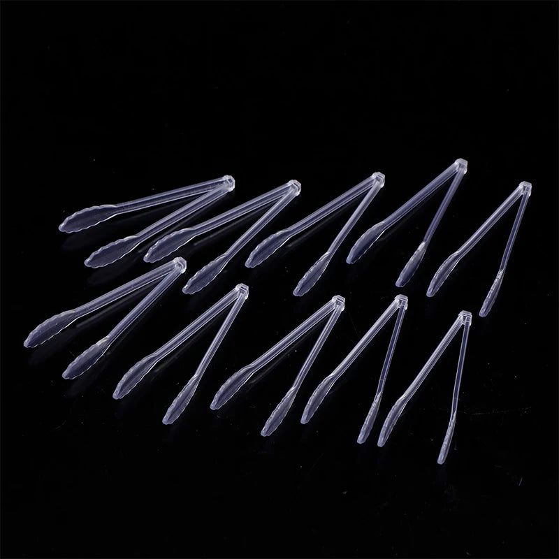 10Pcs Dollhouse Mini Cake Dessert Bread Clip Tweezers Food Clip Bread Tongs Model Tableware Cookware Kitchen Utensils Tools Toys