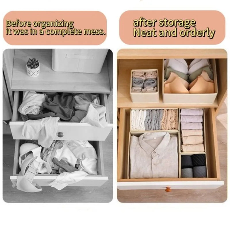 Drawer Organizers Foldable Clothes Dresser Organizer Bins Fabric Closet and Storage Drawer Dividers for Clothing Socks Belts
