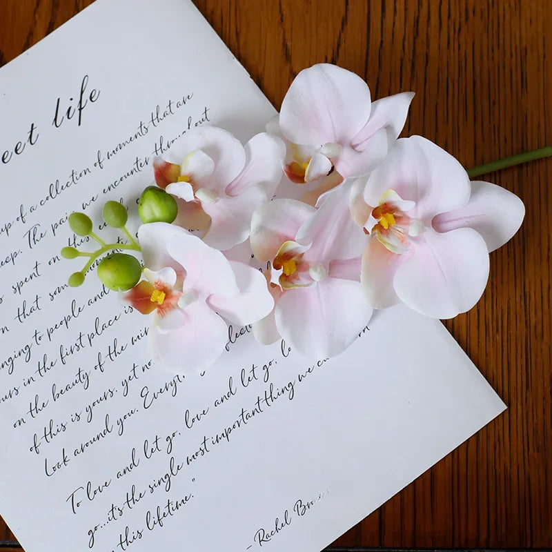 45CM Artificial Flower High-end Five Headed Butterfly Orchid Home Decoration Ornament Wedding Decoration Silk Flower