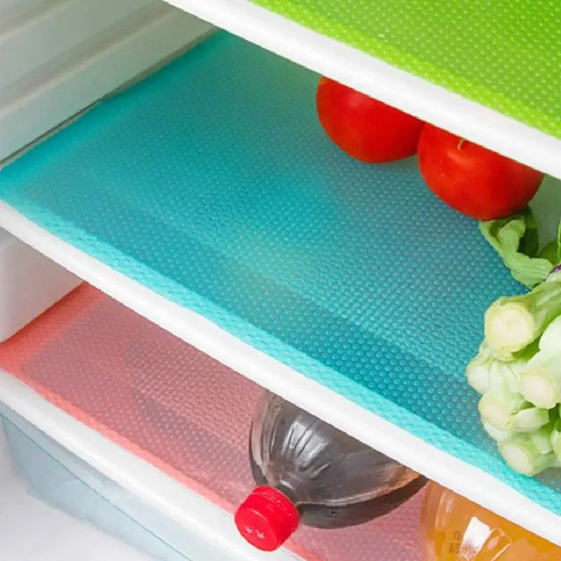 Refrigerator Pad Non-Slip Waterproof Washable MildewCan Be Cut Fridge Shelf Liner Mat KitchenDrawer Cabinet Pads Table Placemats