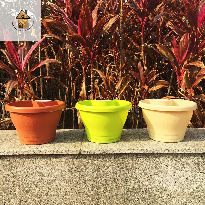Flower Pot Exquisite Wall-mounted Plastic Wall Hanging Basket Flowerpot For Outdoor Garden Balcony Planter Bucket Home Decor
