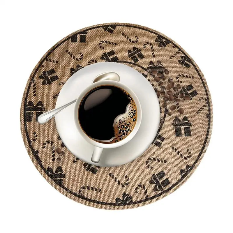 Christmas Dining Table Napkin Mats Linen Waterproof Placemats Kitchen Table MATS Western Food Napkins Tablecloth Kids Favors