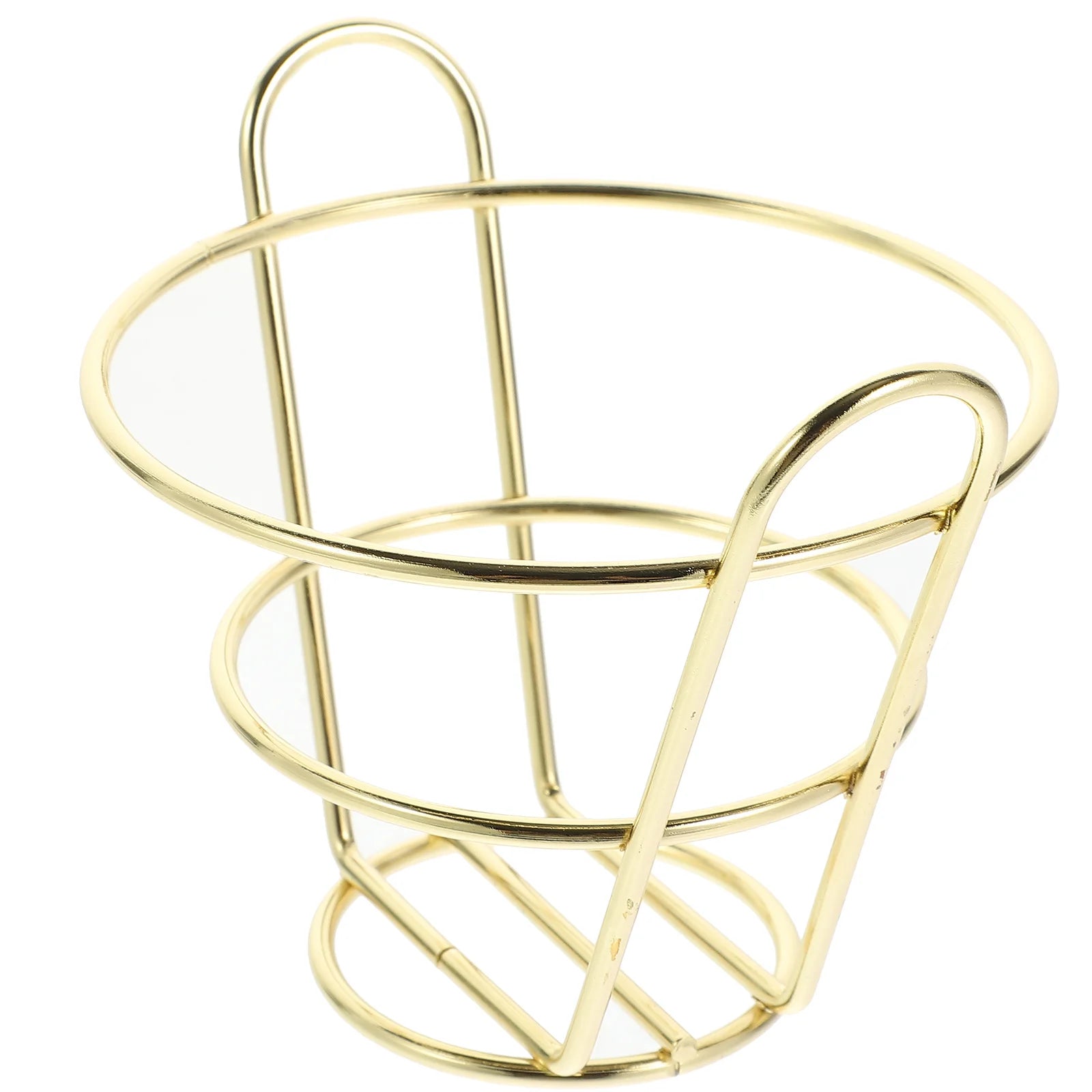 Fried Chicken Basket Metal Cone Snack Holder Hollow Wire Fry Basket Iron Food Serving Container Kitchen Bar Utensil