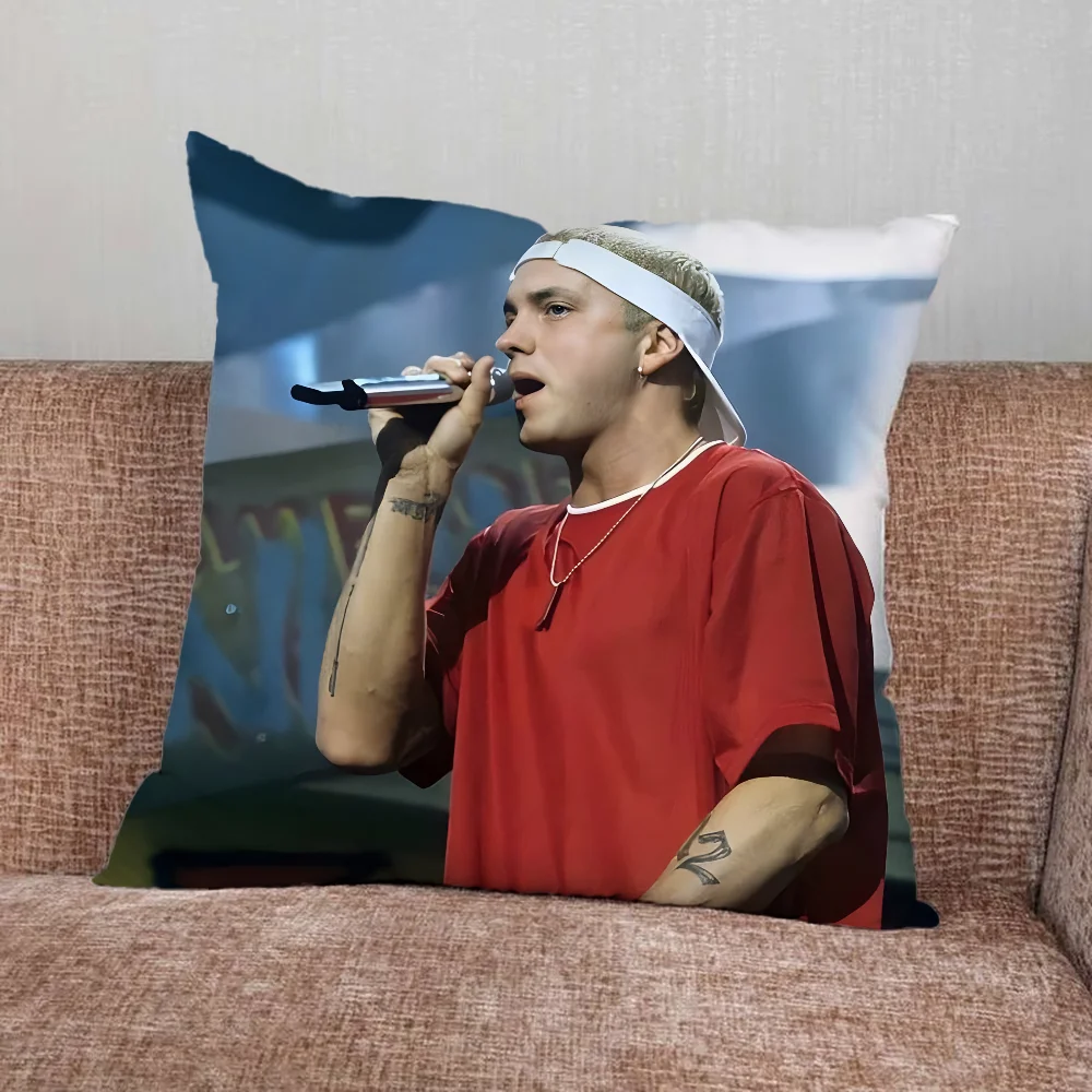 E-Eminem Rapper Pillow Case For Home Bedroom Car Office Decoration Living Room Sofa Cushion Cover Suitable