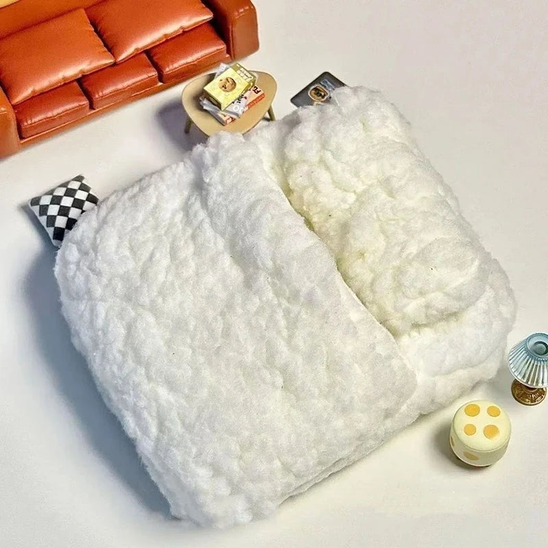 Furniture Comforter 10CM Doll Bed Doll Accessories Bed Soft Doll Bedding Quilt Pillow Doll Sleeping Bag DIY Toy