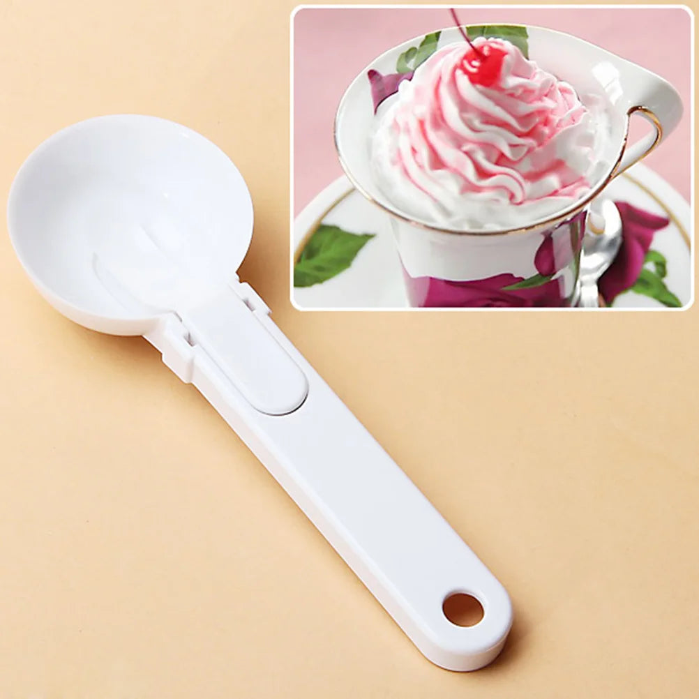 Folding Ice Cream Spoon White Scoop For Desserts Yogurt Party Wedding Holiday Family Gathering Events Kitchen Bar