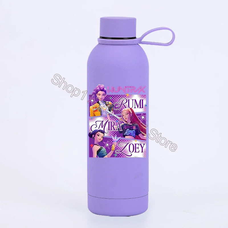 K Pop Demon Huntersd Water Bottles Kawaii Cartoon Thermos Bottle Kids Winter Outdoor Sports Water Cup Children Christmas Gifts