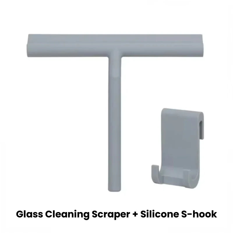 Shower Squeegee Household Window Glass Cleaning Scraper with Silicone Holder Bathroom Mirror Wiper Scraper Bathroom Accessories