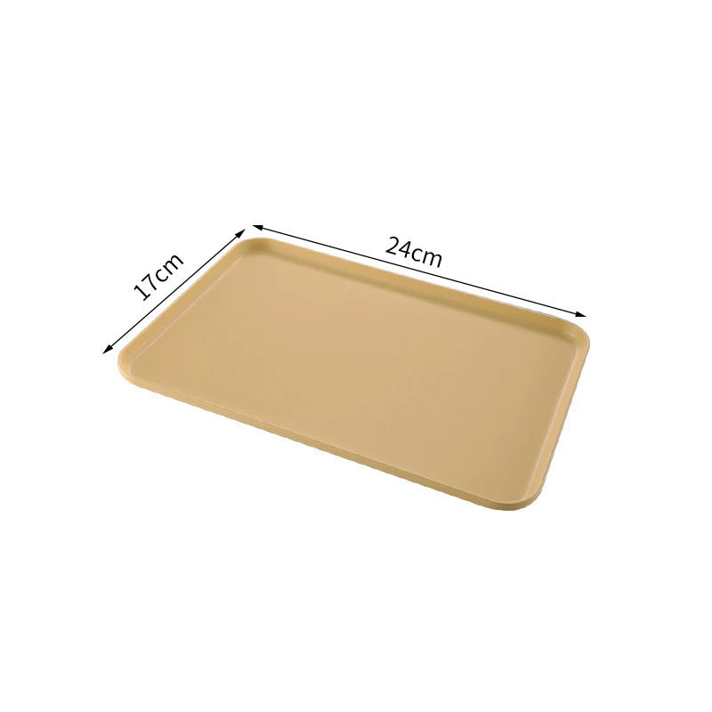 Plastic Serving Tray Home Tea Fruit Dessert Tray Anti-SlipScratch Resistant Plastic Food Cooking Storage Tray Kitchen Supplies