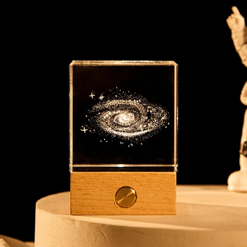 Astronomy Galaxy 3D Crystal Ball Table Lamp Moon Planet Galaxy Decor for Home Children's Table Lamp Party Birthday Xmas