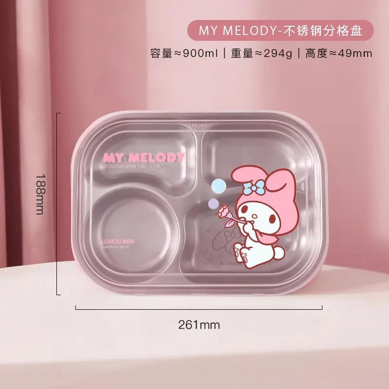 Sanrio My Melody Hello Kitty Cinnamoroll Lunch Box Sealed Box Hit Product New Product Cute Cartoon Adult Student Cute Outdoors