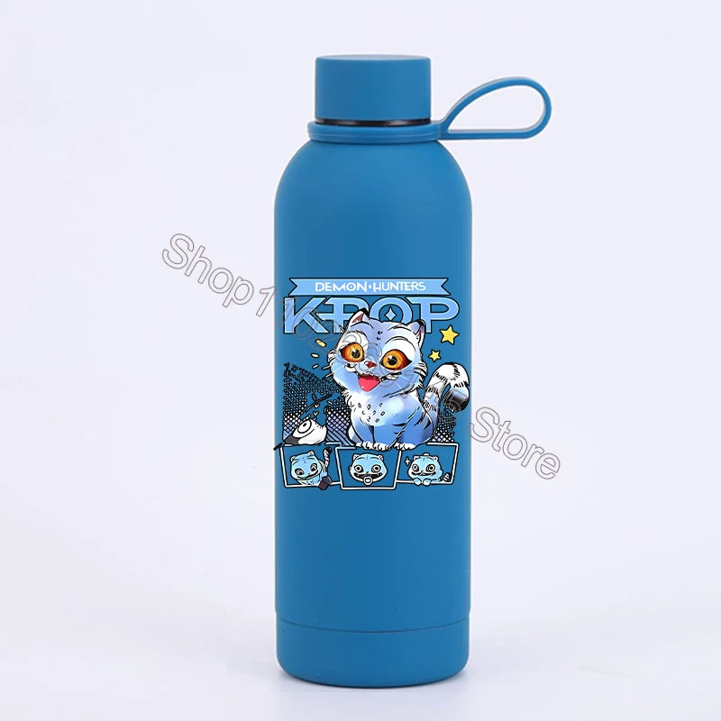 K Pop Demon Huntersd Water Bottles Kawaii Cartoon Thermos Bottle Kids Winter Outdoor Sports Water Cup Children Christmas Gifts
