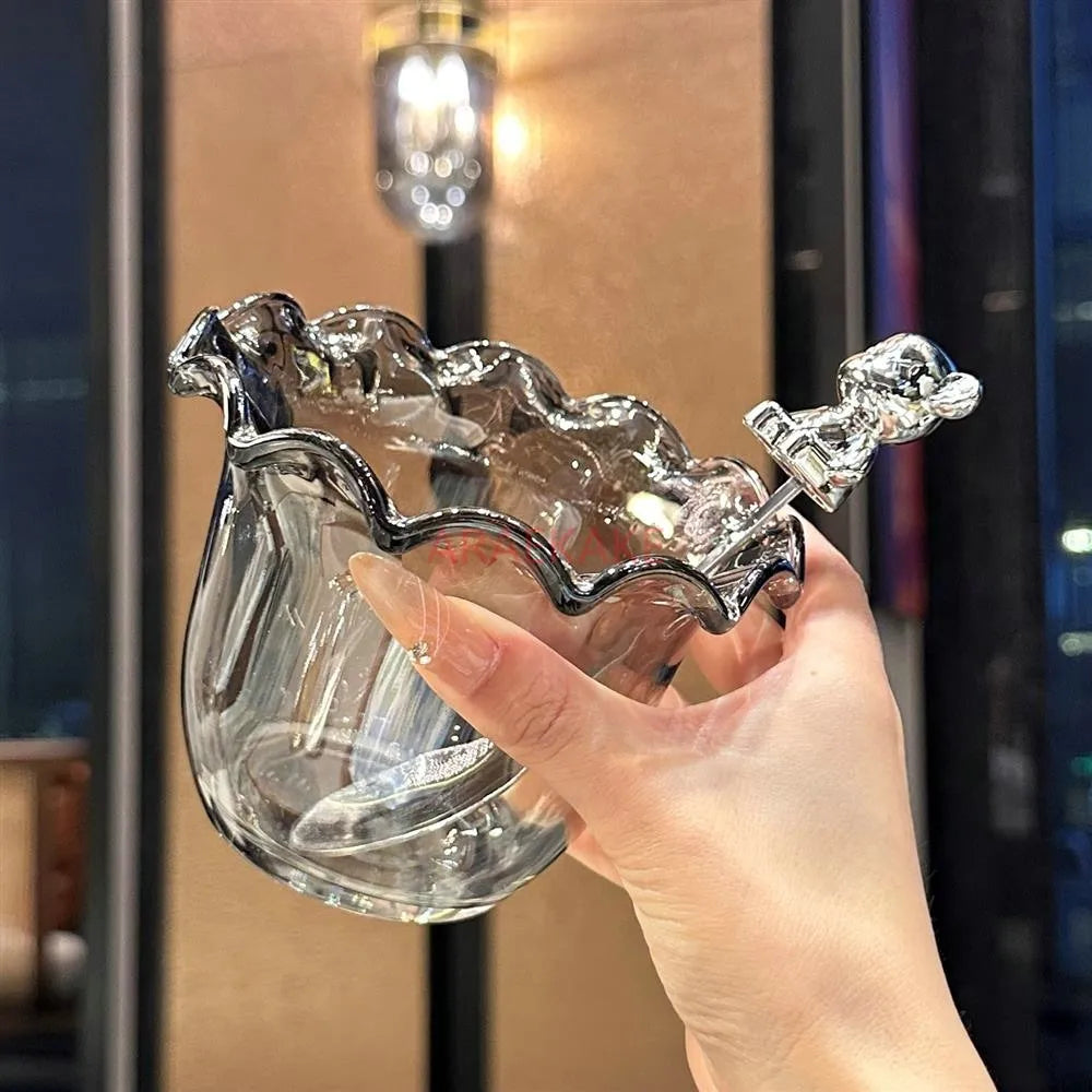 Glass bowl bow salad bowl dessert bowl glass cup milk soybean milk oatmeal cup high temperature resistance