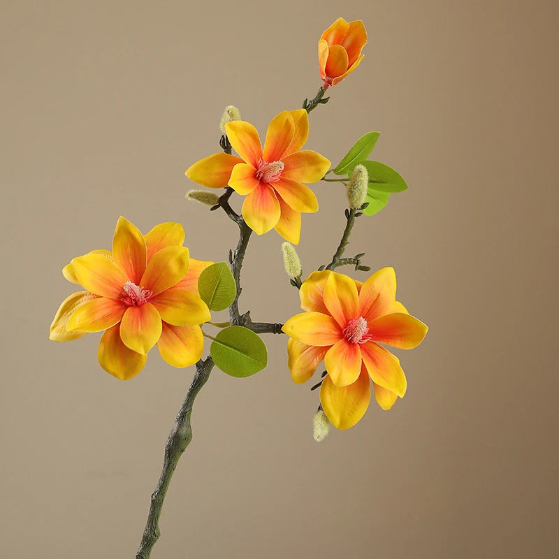 40CM New Chinese Artificial Hand Feel Magnolia Retro Home Furnishing Hotel Forest Garden Landscape Flower Art Magnolia