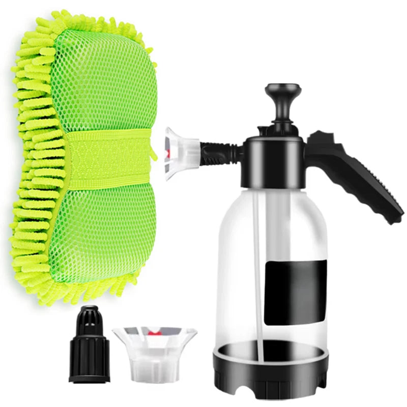 2L Transparent Foam Sprayer Car Wash Hand-Held  Watering Can Air Pressure Sprayer Plastic Disinfection Water Bottle Car Cleaning