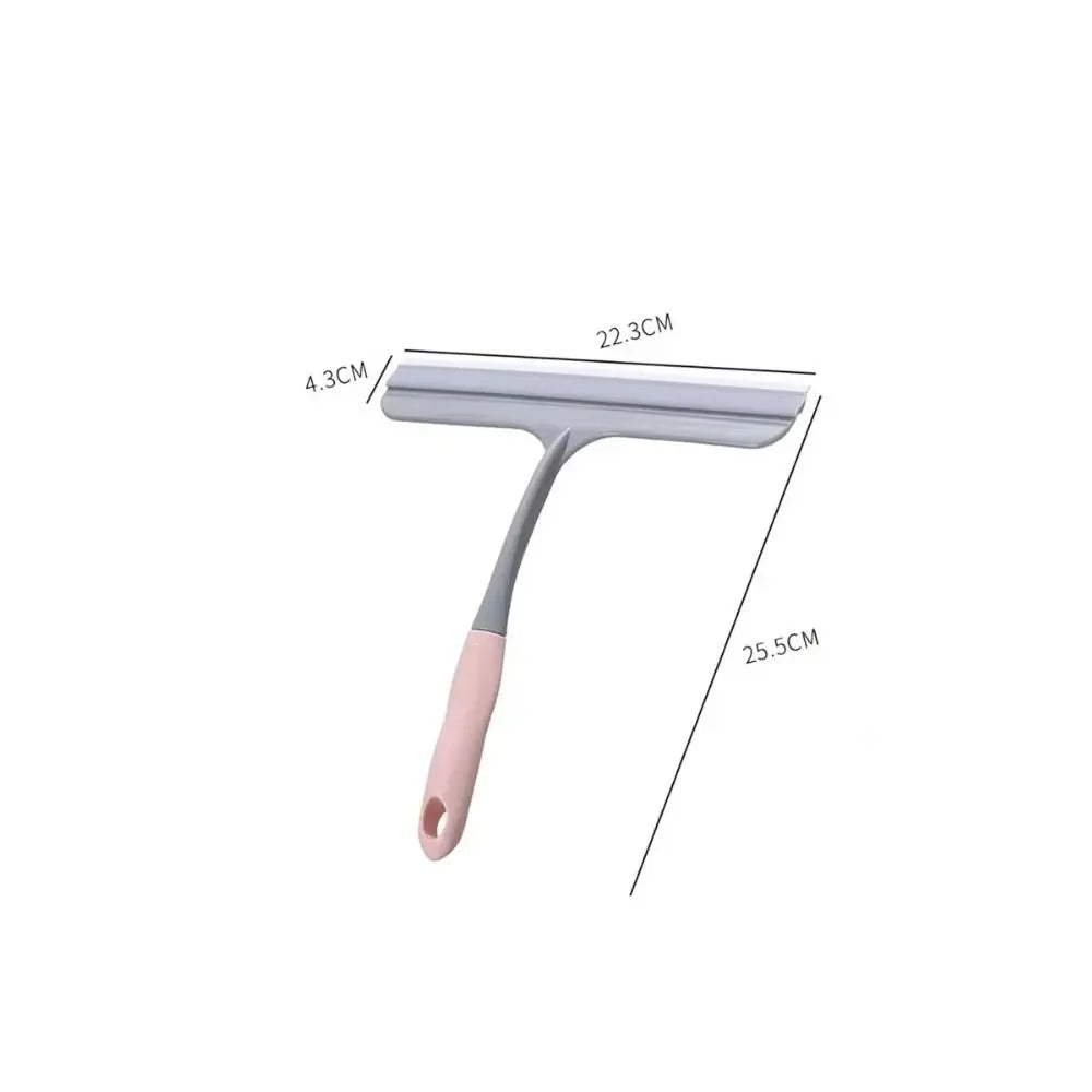 Multifunctional Silicone Wiper Blade Plastic Handle Cleaning Supplies Squeegee Wiper Double-sided Mirror Scraper Bathroom Home