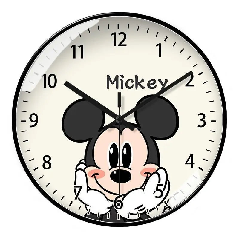 Living room wall clock creative Mickey and Minnie cartoon kawaii children's bedroom wall clock cartoon silent quartz clock