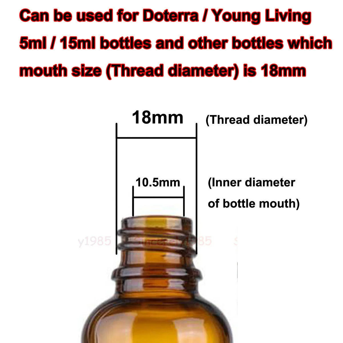 5X 10X Spray Head Sprayer Nozzle Replacement Atomizer for 18mm Doterra Young Living Essential Oil Perfume Glass Roll on Bottle