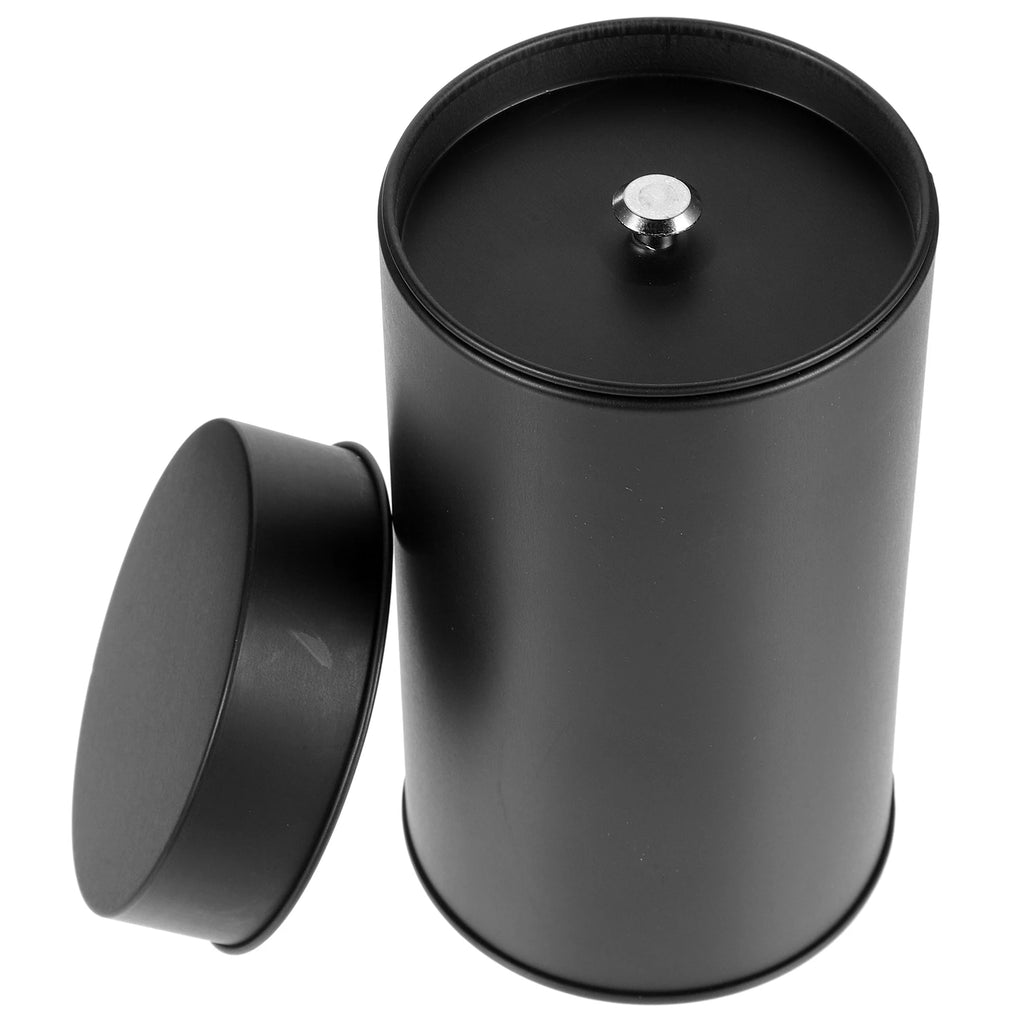 1pcs Candy Jar Tea Coffee Sugar Canister 75x130mm Black White Airtight Lid Tinplate Storage Container for Leaf Tea