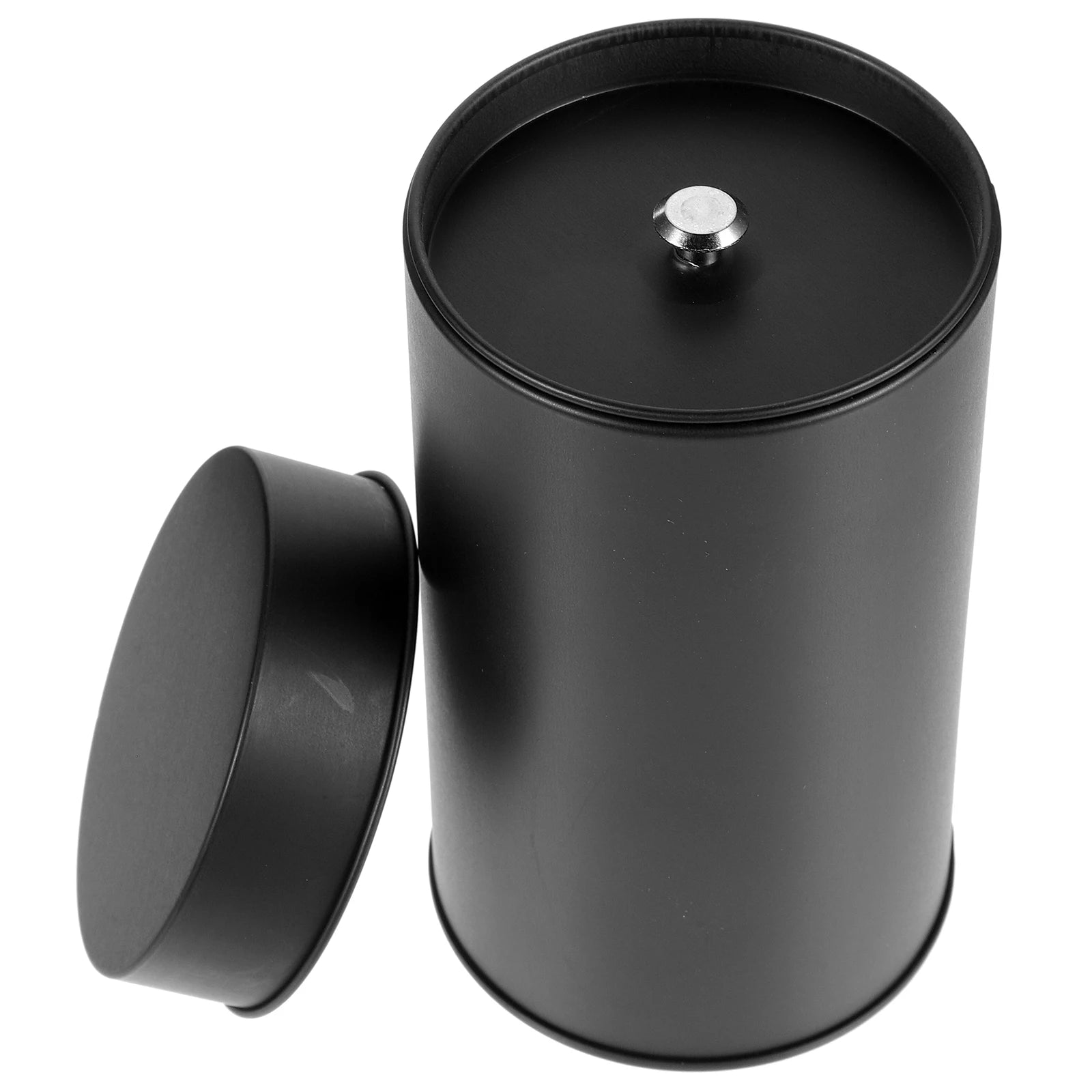 1pcs Candy Jar Tea Coffee Sugar Canister 75x130mm Black White Airtight Lid Tinplate Storage Container for Leaf Tea