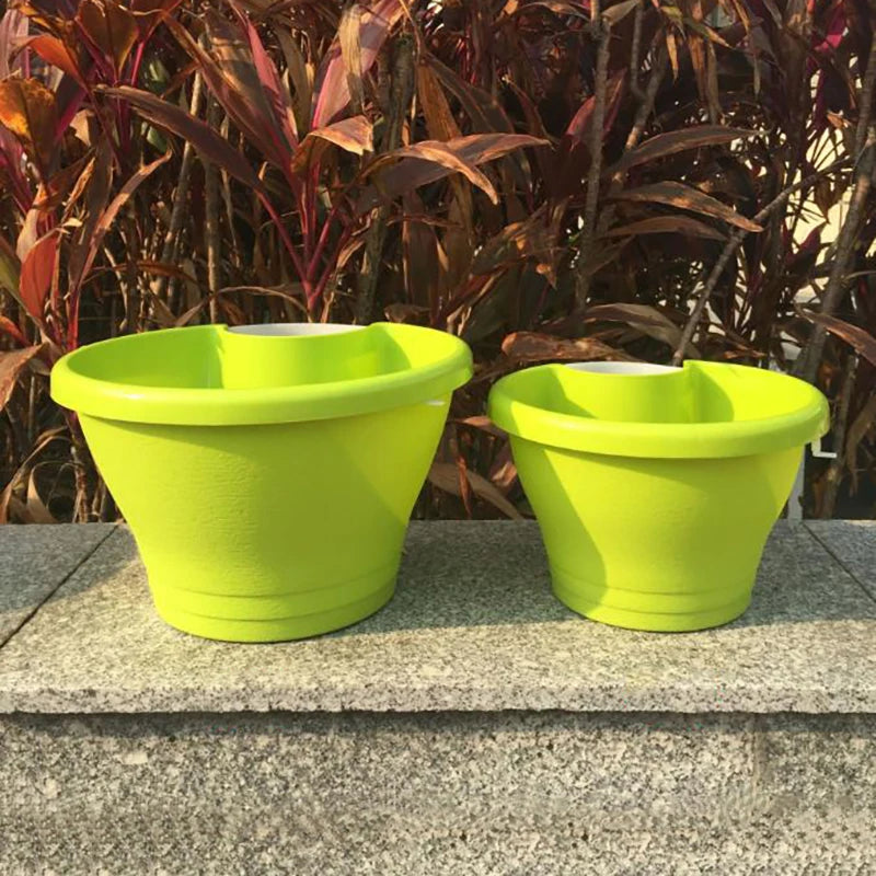 Flower Pot Exquisite Wall-mounted Plastic Wall Hanging Basket Flowerpot For Outdoor Garden Balcony Planter Bucket Home Decor