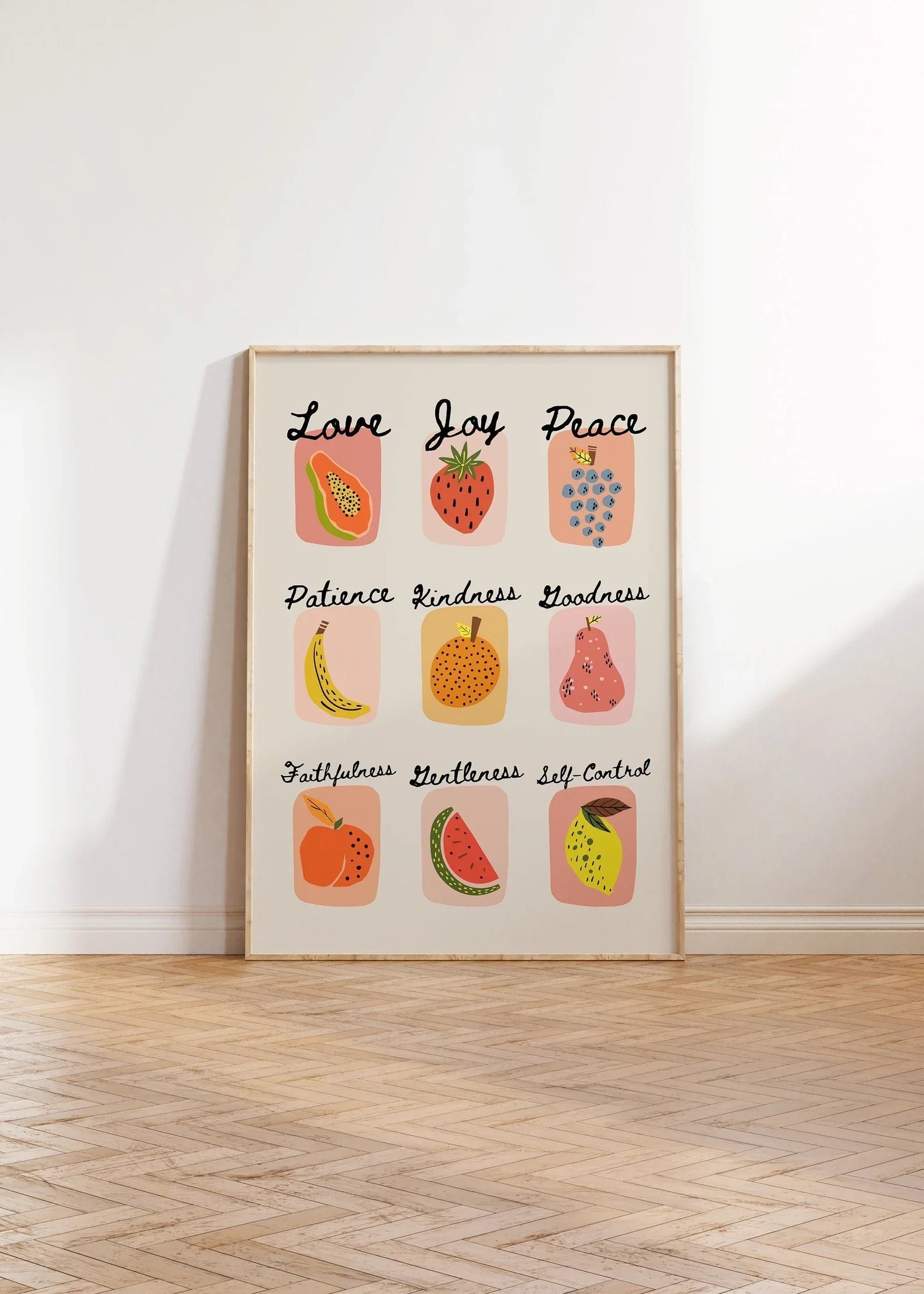 Fruit of the Spirit Art Print: Colorful Christian Decor Kitchen Dining Physical Print Wall Art Physical Print Gift
