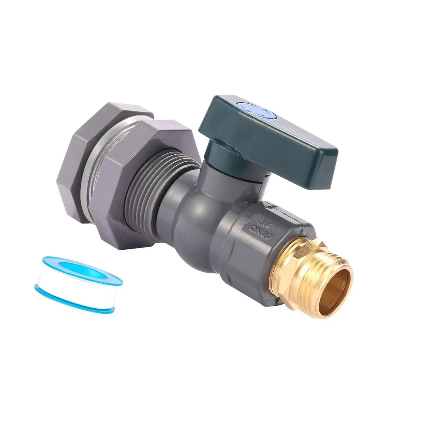 Water Barrel PVC Garden Diverter Kit Garden Faucet Kit 3/4" PVC Bulkhead Fitting