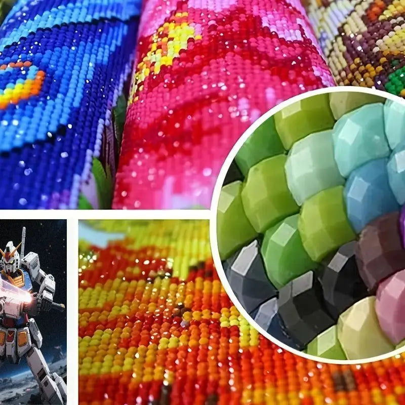 1PC 5D Diamond Painting Kit, Gundam RX-78-2 Mobile Suit Mecha Robot Anime Art Full Drill DIY Diamond Picture for Wall Decor, Spa