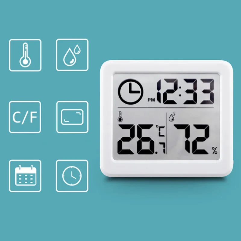 3.2inch Large LCD Screen Automatic Electronic Temperature Humidity Monitor Clock Multifunction Thermometer Hygrometer