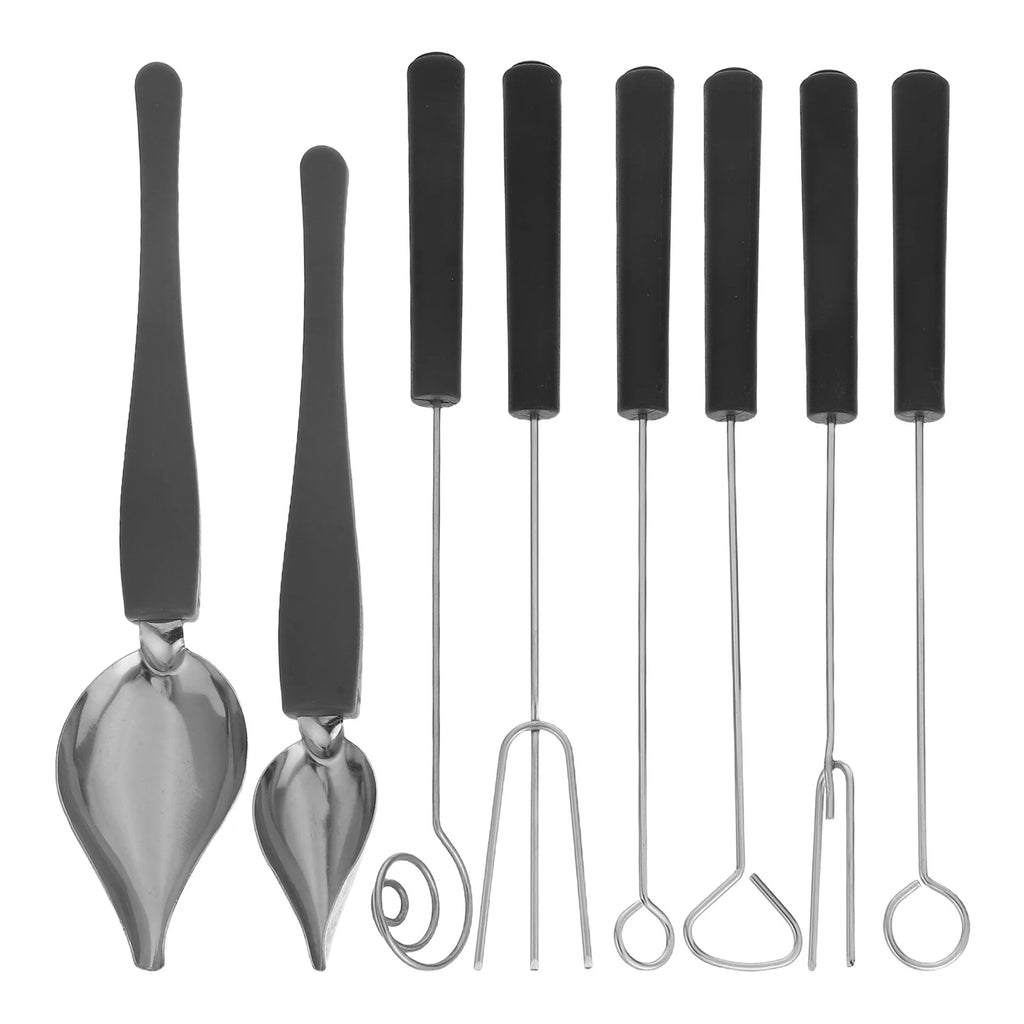 1Set Stainless Steel Chocolate Decorating Spoon Sauce Drizzle Spoon Candy Dipping Fork Cake Baking Tools Decorating Pastries