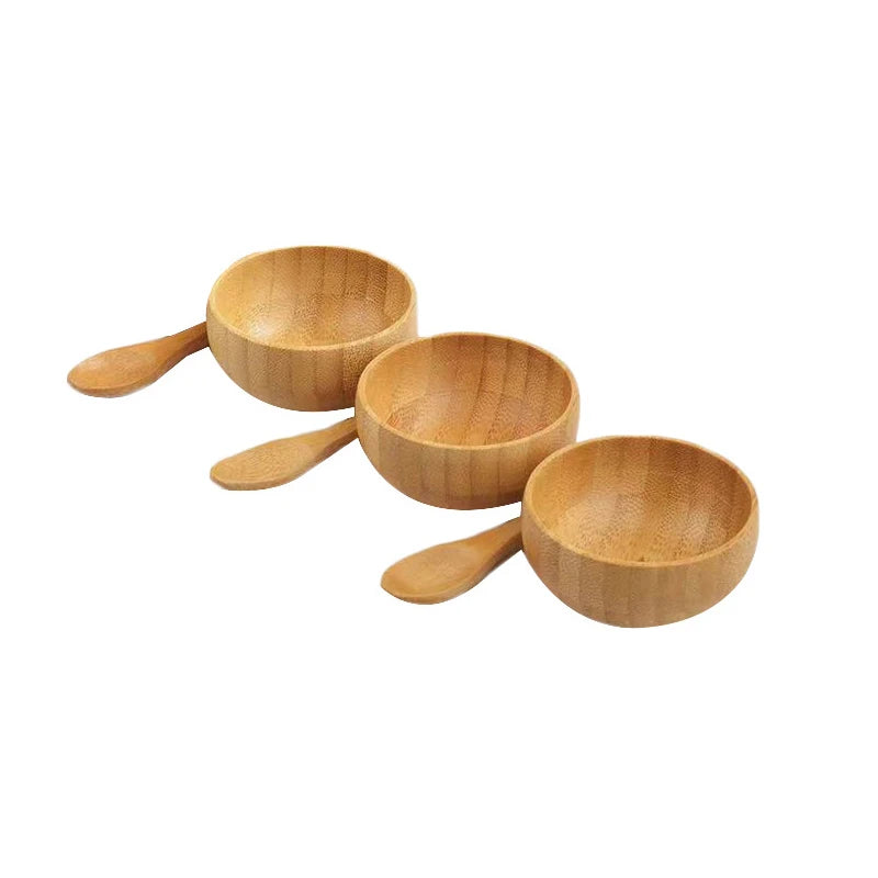 1/2/3pcs Mini Size Bamboo DIY Face Mask Mixing Bowl with Spoon Aromatherapy Bowl Set Massage Oil Face Care Makeup Tool Kits