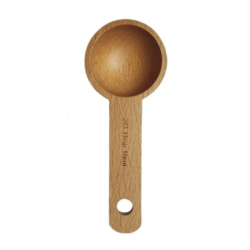 Tablespoon Measuring Spoon Walnut Wooden 7.5/10/15/30/45ml Beech Wooden Spoon Hangable Kitchen Measuring Tools Coffee Bean Spoon