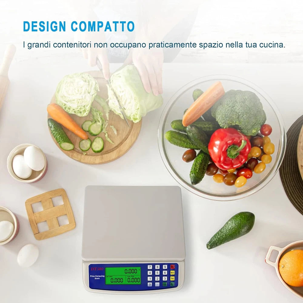 30KG /1G Electronic Scale High-Precision LCD Digital Scale Kitchen Weighing Platform Scale Rechargeable /Battery Food Scales