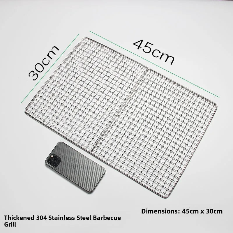 Thiened Rectangular Me BBQ ill Net 304 Stainl Steel Drng Net Barbecue Wire Me for Outdoor Kitchen Cooking Tools