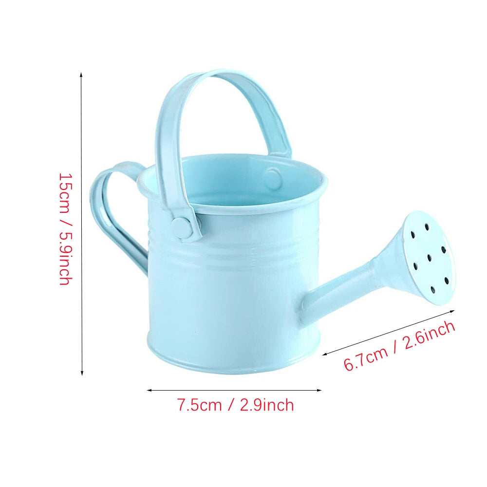 New Metal Watering Can Garden Flower Kettle Mini Small Water Spraying Pot Sprinkle with Large Capacity For Kids Adult