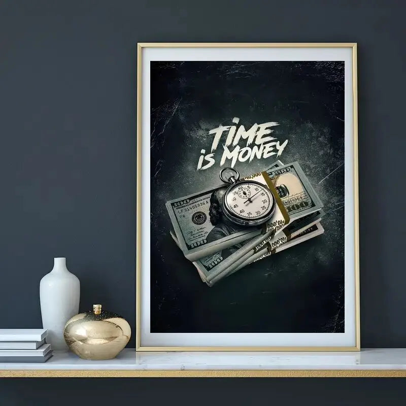 Time is Money Printed canvas painting - Wall art home decoration, suitable for home and office