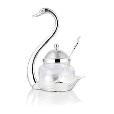 Top Aluminum Alloy Condiment Pot Seasoning Container Spice Glass Jar Salt Sugar Bowl Pepper Coffee Storage Organizer WF