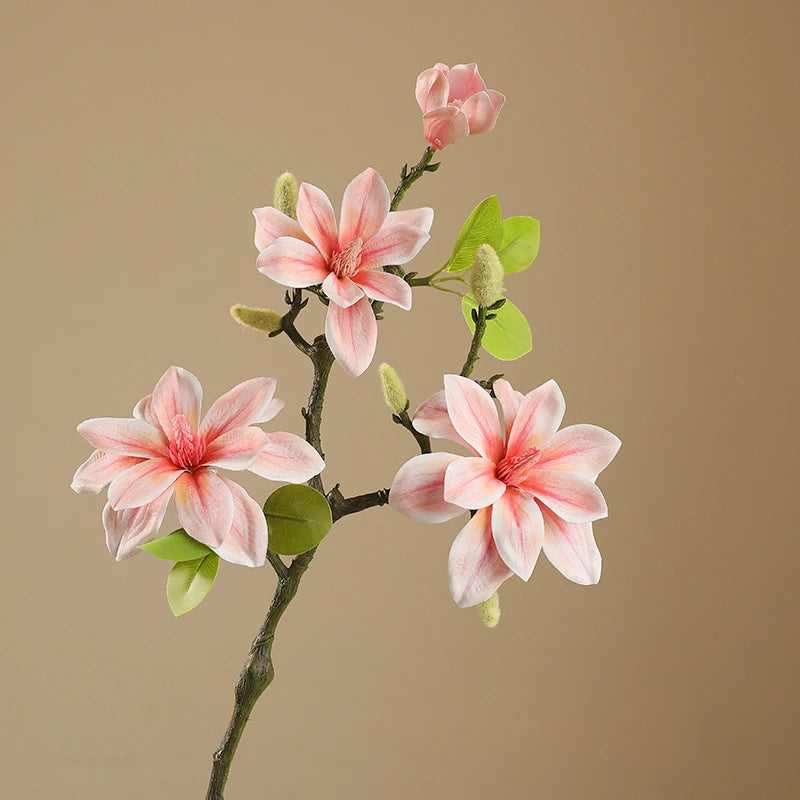 40CM New Chinese Artificial Hand Feel Magnolia Retro Home Furnishing Hotel Forest Garden Landscape Flower Art Magnolia
