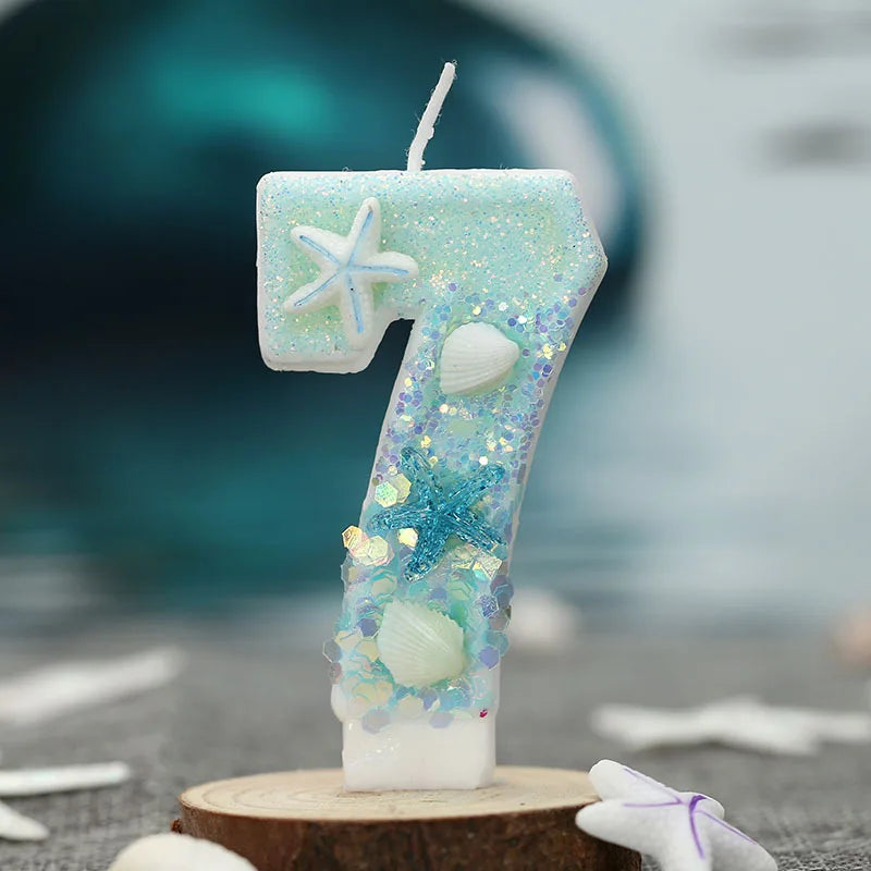 Digital candle ocean beach starfish creative birthday party decoration