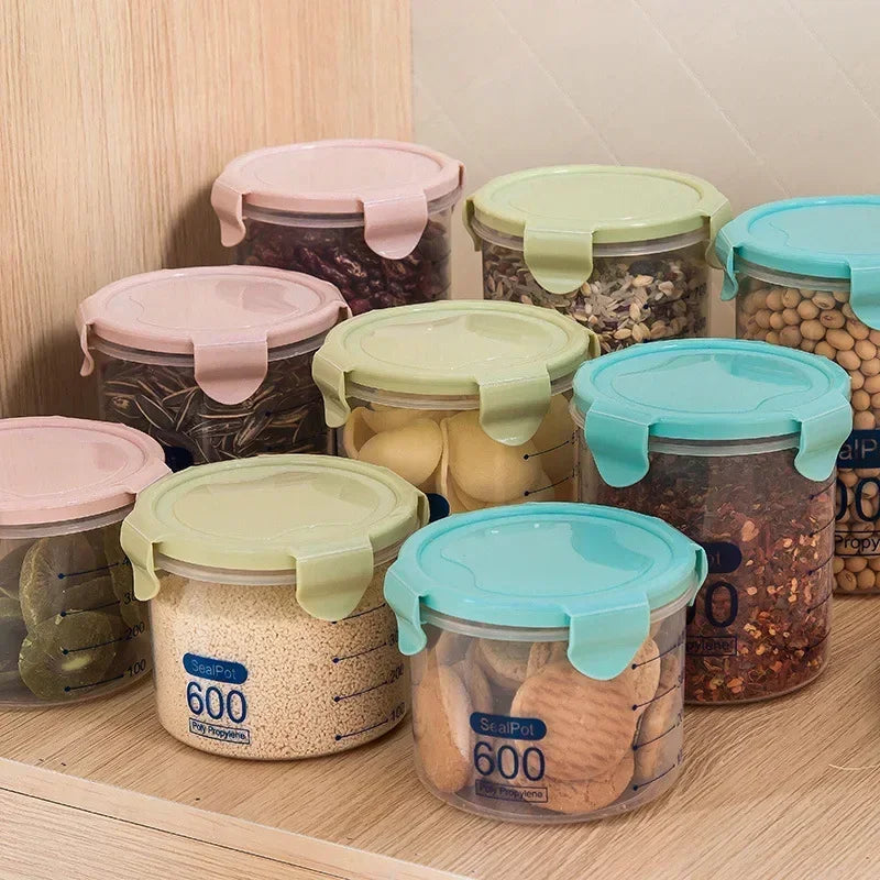 Airtight Food Storage Containers Set Plastic Pantry Organizers With Lids For Kitchen Flour Sugar Cereal Space Saving Canisters